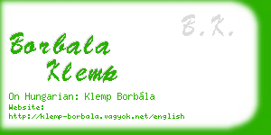 borbala klemp business card